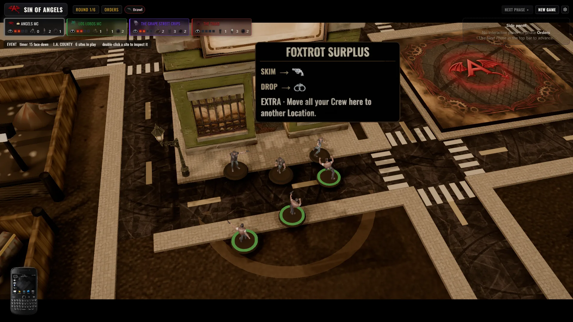 Two Sin of Angels brawlers trading punches at close range during a Brawl over a contested Site.